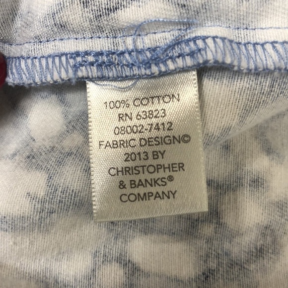 CJ BANKS - 100% Cotton Blue, Tan, Cream & White Button Front Jacket - Size 5X - Picture 6 of 8